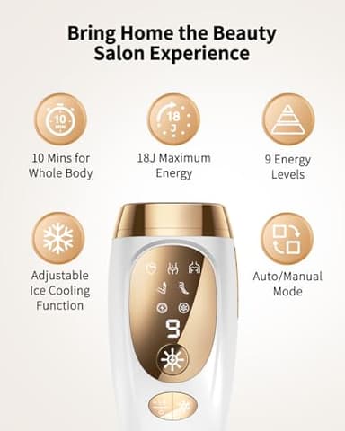 UENMOON Laser Hair Removal for Women and Men - IPL Hair Removal with Ice-Cooling System for Painless & Long-Lasting Result, Whole Body Hair Removal - Image 6