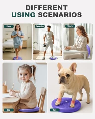 Trideer Wobble Cushion with Inflation Pump - Wiggle Seat for Sensory Kids(Multiple Colors), Balance Disc (Extra Thick) - Image 7