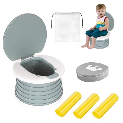 SunnySmile portable, foldable potty seat for toddler, Training Toilet Seat Emergency Toilet for Car, Camping, Outdoor, indoor (grey, small) - Image 1