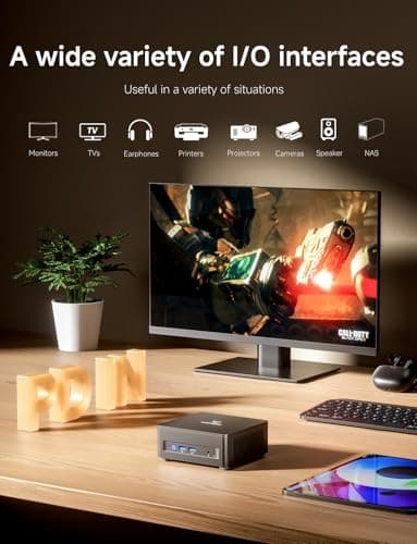 MINISFORUM UM760 Slim Mini PC, AMD Ryzen 5 7640HS Processor (6C/12T, Up to 5.0GHz), Mini Computers 16GB DDR5 RAM & 1TB SSD, HDMI2.1/USB4/DP1.4 Output, 1X 2.5G LAN, 4X USB Port, WiFi6E/BT5.3 (Renewed) - Image 5