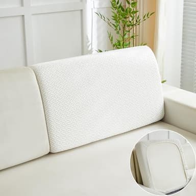 Yoovat Couch Cushion Covers for Sofa Couch Covers Wear-Resistant Universal Sofa Cover Stretch for Sectional Slipcovers (Texture-Cream White,Back Cover L) - Image 1