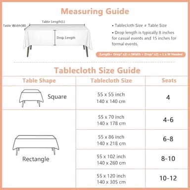 MYSKY HOME White Table Cloth Rectangle, Rectangular Table Cloth, Wrinkle Resistant, Waterproof Tablecloth, Washable Farmhouse Tablecloths, Table Cloths with Tassels for Kitchen Dining, 55"X102" - Image 7