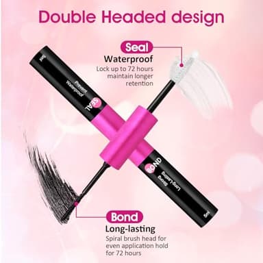 Lash Bond and Seal Waterproof for 72 Hours, Long Lasting 2-in-1 Lash Glue for Eyelash Clusters Lash Cluster Glue - 5ml+5ml - Image 4
