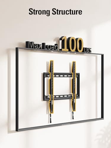 Mounting Dream TV Mount Fixed for Most 26-60 Inch LED, LCD and Plasma TVs, TV Wall Mount TVs Bracket up to VESA 400x400mm and 100 LBS Loading Capacity, Low Profile and Space Saving Flat Mount MD2361-K - Image 3