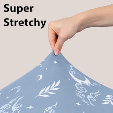 FIEMOL Baby Crib Sheets for Boys and Girls, 3 Pack Fitted Toddler Bed Sheets Neutral for 52”x28” Standard Crib and Toddler Mattresses, Super Soft Microfiber Green Starry Sky - Image 4