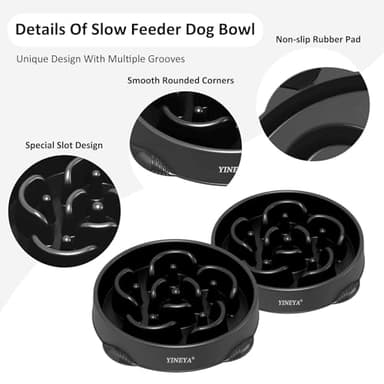 YINEYA 4 Cups Slow Feeder Dog Bowls Large Breed, Anti-Choking Pet Supplies, Maze Dog Food Bowl, Puzzle Feeder That Slow Down Eating - Image 4