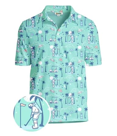 Tipsy Elves Golf Shirts for Men - Performance Athletic Fit Men's Golf Polo Shirts for Men w/Moisture Wicking Stretch Fabric - Men's Green Zero Gravity Golf Polo Size XX-Large - Image 5