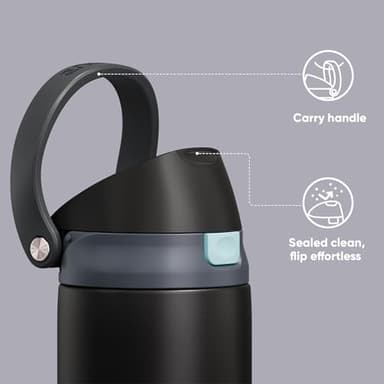 Encool Insulated Stainless Steel Water Bottle with Straw - Leak Proof Sports Water Bottle for School, Travel, Keeps Cold All Day, One-Touch Flip Lid, BPA-Free, 24 oz, Charcoal Gray - Image 5