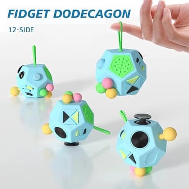 Fidget Dodecagon –12-Side Fidget Toys Cube Relieves Stress and Anxiety Anti Depression Focus Travel Toy Cube for Children and Adults Stocking Stuffers Gifts Idea (B3 Blue Sky) - Image 3