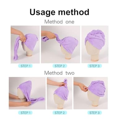 AGKXHDEC 2 Packs Single Layer Microfiber Hair Turbans - Drying Wrap for Women (Blue,Light Green) - Image 6