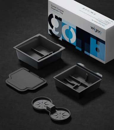 Wigoo Tesla New Model Y Juniper & Model 3 Center Console Organizer [Double Layer Space, Slide smoothly] Model 3 (2024~2025)/New Model Y Juniper Accessories, 4PCS Black - Image 7