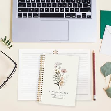 BearCake Bible Christian Journals Floral Notebooks for Women Note Taking,Prayer Journal for Women, His Mercies are New Every Morning,Bible Study Journal for Women 5.5x8.3 - Image 6