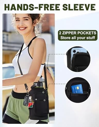 DIGJUPER Insulated Water Bottle 64oz - w/Paracord Handle, Straw & Spout Lids, Carrier Bag, Half Gallon Sport Stainless Steel Water Flask Jug, Thermo Mug Double-wall Vacuum Water Bottle - Image 7