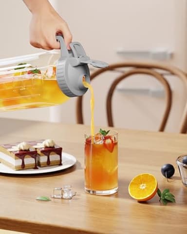 OneDream Glass Pitcher with Lid, 64 oz Large Mason Jar Wide Mouth, Sun Tea Glass Jar for Outside, Iced Tea Pitcher for Cold Beverages, Breast Milk, and Home Entertaining - Image 6