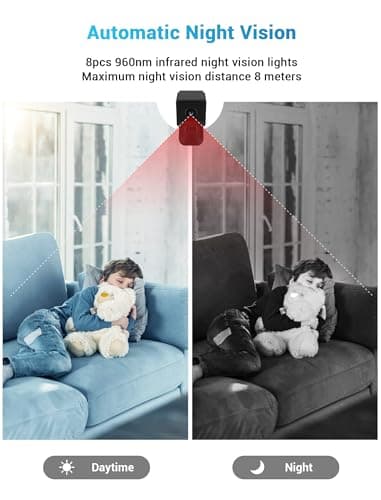 Ｓｍｈａｗｋ Smhawk Small Indoor Camera, 2K FHD WiFi Camera, Mini Home Security Camera, Cloud & SD Storage Security Camera, Motion Detection Alarm Device, Auto Night Vision, Upgraded Stable Stand;（Black - Image 5