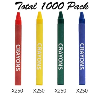 Madisi Crayons Bulk Pack, Regular Size, 4 Colors, cellophane 250 Packs, 1000 Count - Image 3