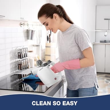 Handheld Steam Cleaner, Steam Cleaner with 16 PCS Accessory & Safety Lock, 500ML Large Capacity Natural Surface Steam for Cleaning, Multipurpose Steam Cleaner for Home, Car, Bathroom, Grease(White) - Image 7