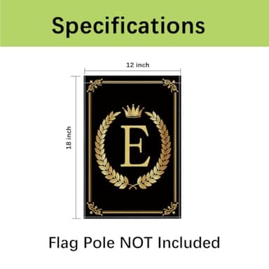 wyooxoo Monogram Letter E Garden Flag 12x18 Inch Double Sided for Outside Burlap Family Last Name Initial Black Yard Flag (E) - Image 5