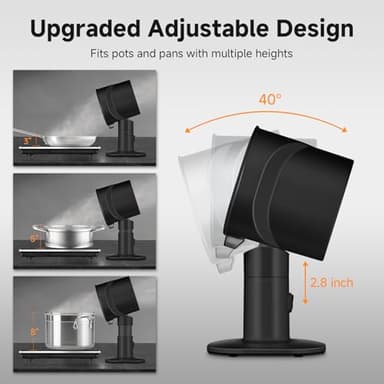 Portable Range Hood - 4-Speed Adjustable Exhaust Fan with Telescoping Height & 40° Tilt Low Noise 52dB, Large-Caliber Aluminum Filter + Oil Cup & 10 Carbon Cotton Filters for Indoor BBQ/Hot Pot/RV - Image 2