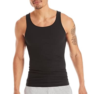 Hanes Men Hanes Men's Cotton Tank Undershirts Pack, Moisture-Wicking Ribbed Tanks, lightweight Cotton Tank Undershirts - Image 2