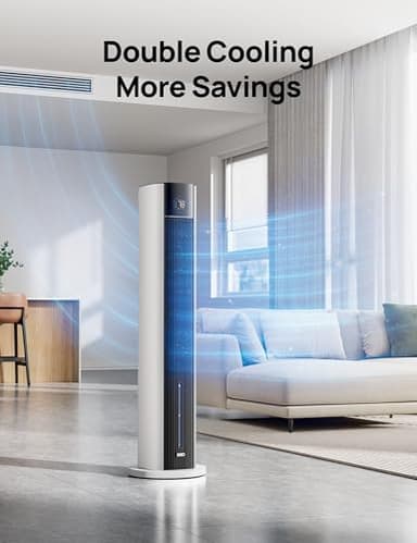 Dreo Evaporative Air Swamp Cooler, 43" Cooling Fans that Blow Cold Air 2025 Upgraded, 85° Oscillating Floor Fan for Bedroom, Easy Cleaning, APP Control, Ice Packs, 4 Speeds & 4 Modes, 12H Timer, White - Image 7