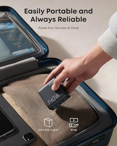 Anker Laptop Charger, 140W MAX USB C Charger, 4-Port Multi-Device Fast Charging, Advanced GaN Power Adapter, Intuitive Touch Controls, for MacBook, iPhone 17/16 Series, Samsung Galaxy, Pixel, and More - Image 6
