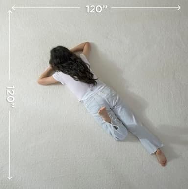 CLOUDS HUG Oversized King Knit Blanket for Couch - Super Soft Extra Large Throw Blankets for Bed， Fluffy Fuzzy Plush Lightweight Cozy Blanket，Cream，120" x 120" - Image 7