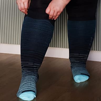 Wide Calf Compression Socks for Women & Men Extra Large Size Support Socks for Nurses Running Pregnant Travel, 15-20 mmHg - Image 4