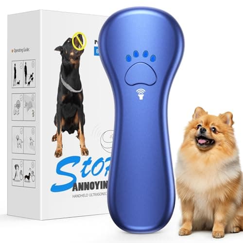 Ahwhg New Anti Barking Device,Dog Barking Control Devices,Rechargeable Ultrasonic Dog Bark Deterrent up to 16.4 Ft Effective Control Range Safe for Human & Dogs Portable Indoor & Outdoor(Blue) - Image 1