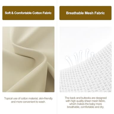 3-in-1 Portable Baby Bouncer & Rocker Chair for Newborn to Toddler - 4 Adjustable Recline Positions, Breathable Cotton Fabric, Natural Vibration, Supports Up to 33 lbs (Oatmeal Khaki) - Image 9