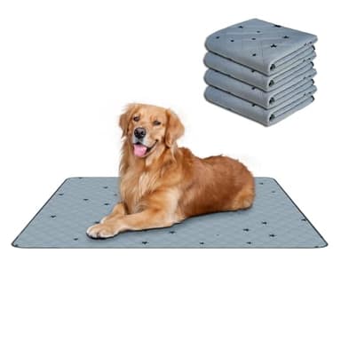 RIOUSSI Washable Pee Pads for Dogs, Reusable, Absorbent, Leakproof, Non Slip Pet Puppy Pads for Potty Training. Gray Stars, 24x36 Inch(4pack) - Image 1