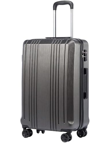 Coolife Luggage Suitcase PC+ABS with TSA Lock Spinner Carry on Hardshell Lightweight 20in 24in 28in (grey, S(20in)) - Image 1