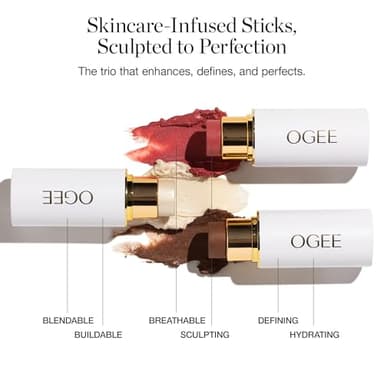 Ogee Face Stick Crystal Collection Trio - Contour Stick Makeup Collection - Certified Organic Contour Palette - Includes Bronzer Stick, Blush Stick & Highlighter Stick - Image 4