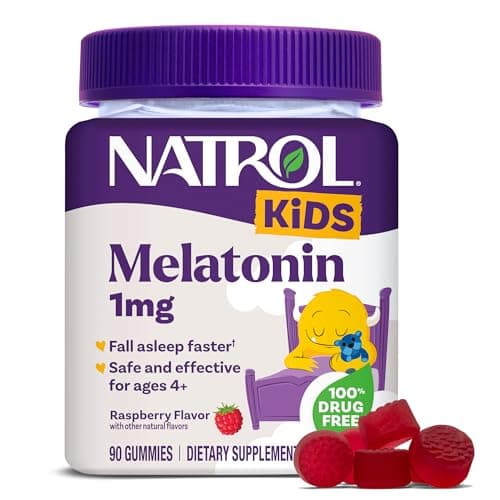 Natrol Kids Melatonin Gummies 1mg, Children's Melatonin for Restful Sleep, 90 Raspberry-Flavored Sleep Gummies, 90 Day Supply - Image 1