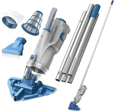 KOKIDO 2025 Cordless Pool Vacuum with 72” Pole, Standard & Fine Interchangeable Filters, 16GPM Optimized Suction, 2 Vac Heads, Spot Clean, for Small Above & Inground Pools, Spas Hot Tubs XV320 - Image 1