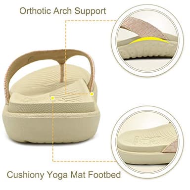 KuaiLu Womens Flip Flops Ladies Yoga Mat Comfortable Walking Thong Sandals With Plantar Fasciitis Arch Support Slip On Indoor Outdoor For Summer - Image 3
