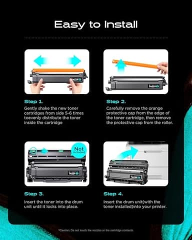 TN229XL 229XL Toner Cartridges for MFC-L3780CDW HL-3280CDW Compatible Replacement with Brother TN229XL TN-229XL TN-229 TN229 Work with MFC-L3720CDW HL-L3220CDW HL-L3300CDW Printers (4 Pack, Bk/C/M/Y) - Image 4