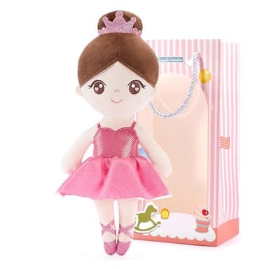 Gloveleya Ballet Toy Baby Girl Gifts Dolls Soft Plush Toy Ballet Girl Doll Peach 14 Inches with Gift Box - Image 1