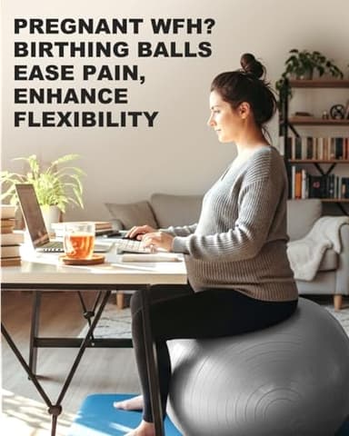 Trideer Yoga Ball for Pregnancy Office Ball Chair– Exercise Ball for Birthing, Labor, Stretching & Core Workout – Anti-Burst, Slip-Resistant for Home Gym, Flexible Seating & Physical Therapy - Image 6