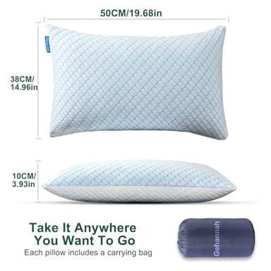 Gehannah Travel Pillow - Large 2 Pack Compressible Camping Pillow for Sleeping - Shredded Memory Foam with 2 Storage Bags - Supportive for Adults, Kids, Outdoor, Backpacking, Hiking Gear - Image 4