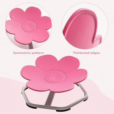 ROBUD Kids Sensory Swivel Chair, Autism Kids Swivel Chair with Non-Slip Design, Training Body Coordination, Flower Shape Wobble Chair, No Assembly, Pink - Image 5
