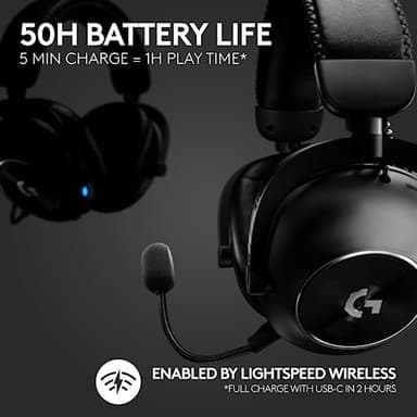 Logitech G PRO X 2 Lightspeed Wireless Gaming Headset: Wireless Gaming Headphones with Mic, 50mm Graphene Drivers, 2.02.0—7.1 Surround, Bluetooth/USB/3.5mm Aux, for PS4/PS5/PC/Nintendo Switch - Black - Image 3