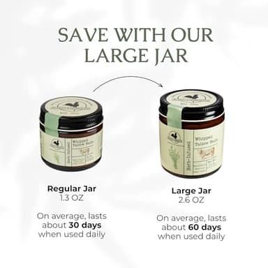Hearth and Homestead: Handmade Whipped Tallow Balm (Herb-Infused/Unscented) - Large Jar - 2.6 oz - Image 6