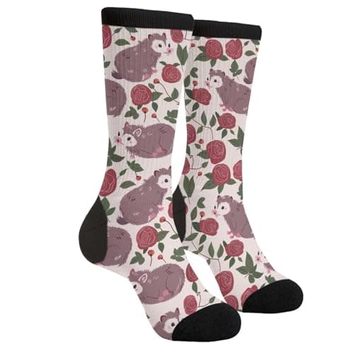 Yaateeh Opossums Socks Gifts Funny Novelty Socks For Men Women - Image 1