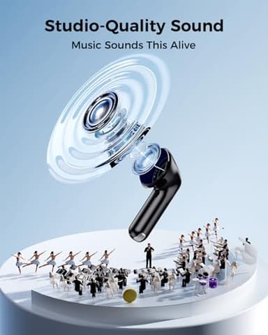 Wireless Earbuds,Bluetooth in Ear Buds with Immersive Surround Sound Stereo,Tap-Control,48 Hours Playtime,Bluetooth 5.4 LED Display Charging Case,IPX7 Waterproof Fit iPhone&Andriod Sports Workout - Image 2