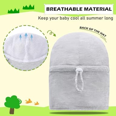 Duoyeree UPF 50+ Baby Sun Hat with Ear and Neck Protection - Toddler Beach Hat for Boys & Girls - Ideal for Summer Fun(6-24M) - Image 3