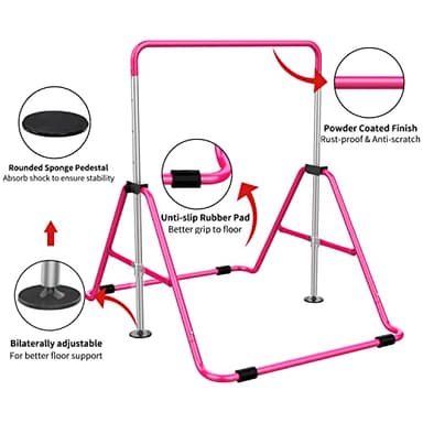 Tepemccu Expandable Gymnastics Bars, Adjustable Height Gymnastic Horizontal Bars, Children Folding Training Bar for Kids - Image 5
