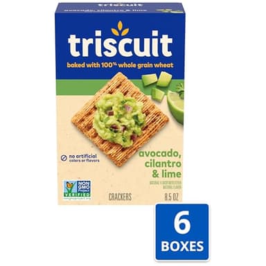 Triscuit Avocado, Cilantro & Lime Whole Grain Wheat Crackers, Lunch Snacks, Bulk Snack Crackers, 6 - 8.5 oz Boxes - Image 4
