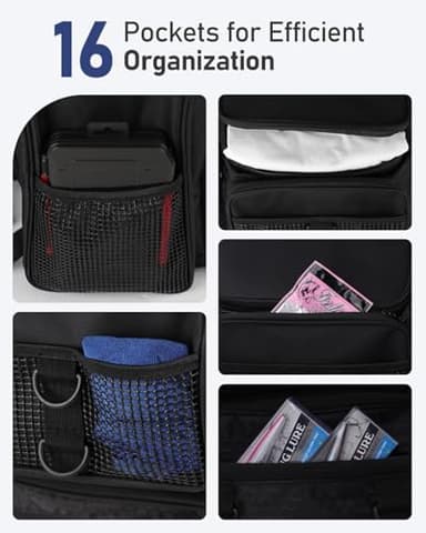 Vangue Fishing Backpack with Rod Holders Waterproof Rain Cover Large Tackle Box Store Fishing Accessories for Fishing Camping Hiking Gift for Men Father(Black) - Image 3