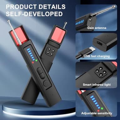 Mgmcm GPS Tracker Detector, Portable Camera Detectors for Car Indoor Home Hotel Travel Office, 5 Levels Sensitivity - Image 5